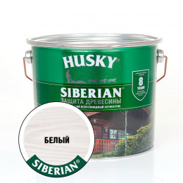 Лазурь для дерева алкидная полуглянцевая Husky Siberian цвет белая 2,7 л