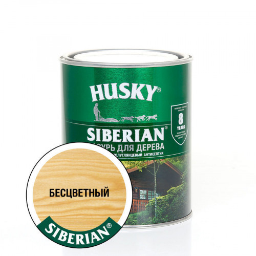 Лазурь для дерева алкидная полуглянцевая Husky Siberian цвет бесцветная 0,9 л