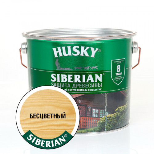Лазурь для дерева алкидная полуглянцевая Husky Siberian цвет бесцветная 2,7 л