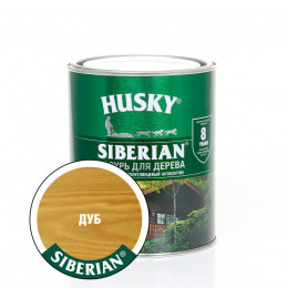 Лазурь для дерева алкидная полуглянцевая Husky Siberian цвет дуб 0,9 л