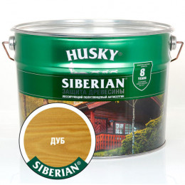Лазурь для дерева алкидная полуглянцевая Husky Siberian цвет дуб 9 л