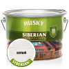 Лазурь-антисептик для дерева алкидная сверхпрочная Husky Siberian Суперлазурь цвет белая 9 л