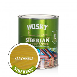 Лазурь-антисептик для дерева алкидная сверхпрочная Husky Siberian Суперлазурь цвет калужница 0,9 л