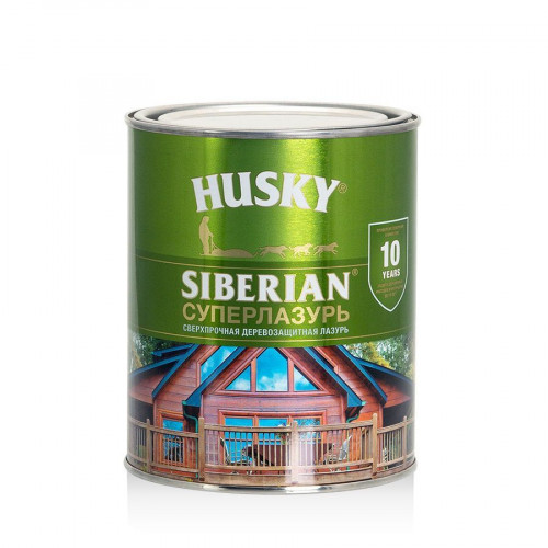 Лазурь-антисептик для дерева алкидная сверхпрочная Husky Siberian Суперлазурь цвет красное дерево 0,9 л