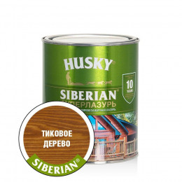 Лазурь-антисептик для дерева алкидная сверхпрочная Husky Siberian Суперлазурь цвет тиковое дерево 0,9 л