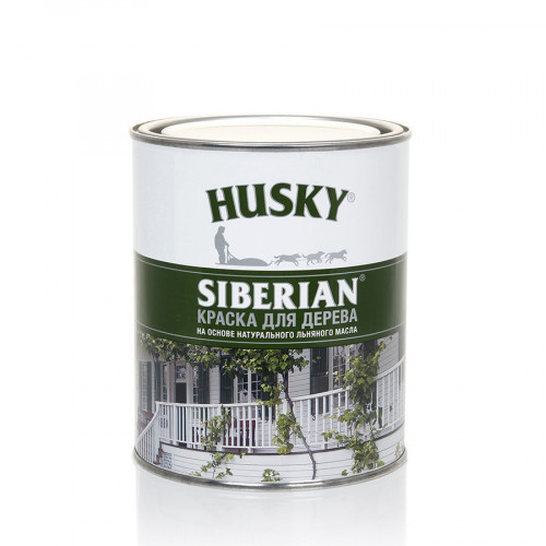 Фасадная краска для дерева на льняном масле Husky Siberian База А 0,9 л