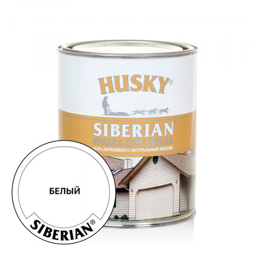 Краска для дерева акриловая экологичная Husky Siberian База А 0,9 л