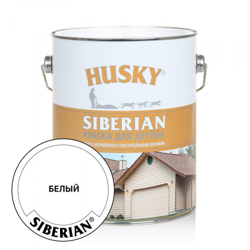 Краска для дерева акриловая экологичная Husky Siberian База А 2,7 л
