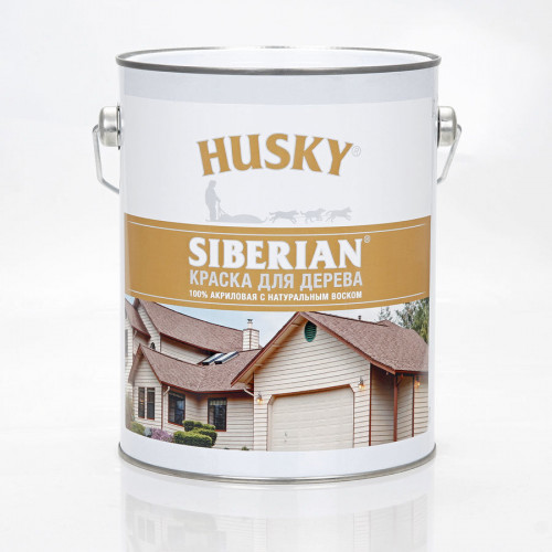 Краска для дерева акриловая экологичная Husky Siberian База А 2,7 л