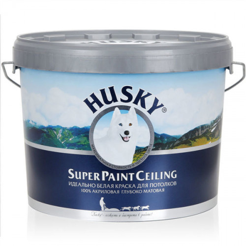Глубокоматовая потолочная краска Husky Super Paint Ceiling 10 л