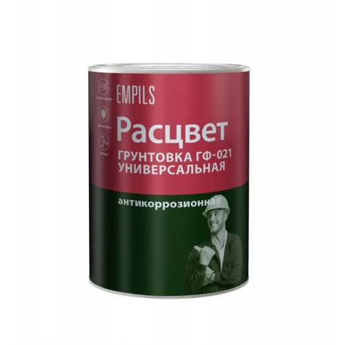 Грунт ГФ-021 по металлу и дереву алкидный высокопрочный Расцвет белый 0,9 кг