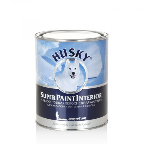 Суперстойкая интерьерная краска Husky Super Paint Interior база А 0,9 л
