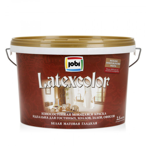 Jobi LATEXCOLOR Краска моющаяся латексная 2,5 л