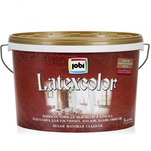Jobi LATEXCOLOR Краска моющаяся латексная 5 л