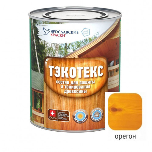 Ярославские краски ТЭКОТекс состав для защиты и тонирования древесины орегон 0,7л, 0,6 кг