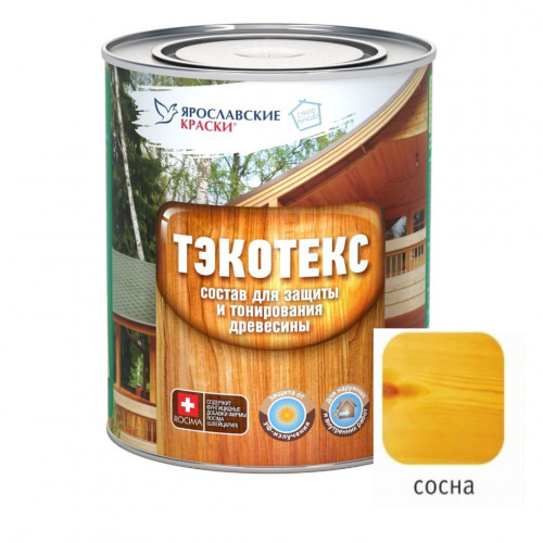Ярославские краски ТЭКОТекс состав для защиты и тонирования древесины сосна 0,7л, 0,6 кг