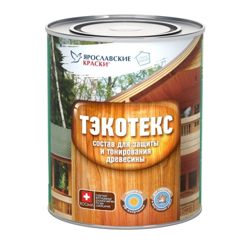 Ярославские краски ТЭКОТекс состав для защиты и тонирования древесины золотой дуб 0,7л, 0,6 кг