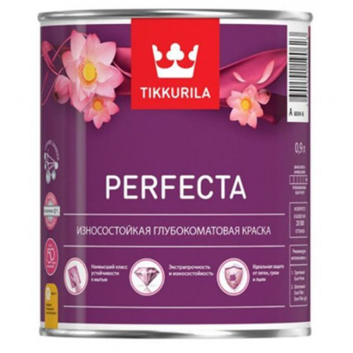 Краска износостойкая интерьерная Tikkurila Perfecta глубокоматовая база C 0,9 л