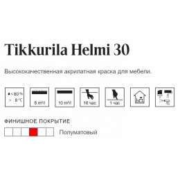 Краска универсальная акрилатная для мебели Tikkurila Helmi 30 полуматовая база C 2,7 л