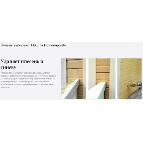 Раствор для снятия плесени с деревянных и каменных покрытий Tikkurila Homeenpoisto 1 л