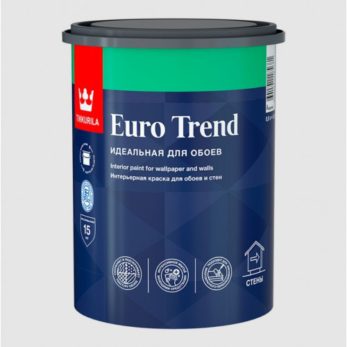 Краска интерьерная для обоев и стен Tikkurila Euro Trend база C 0,9 л