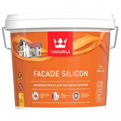 Силикон-модифицированная краска для фасадов и цоколей Tikkurila Facade Silicon база A 5 л