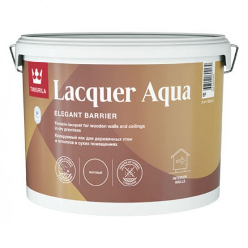 Лак интерьерный антисептирующий защитный Tikkurila Euro Lacquer Aqua матовый 9 л
