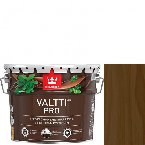 Сверхпрочная защитная лазурь высокоглянцевая Tikkurila Valtti Pro цвет орех 9 л