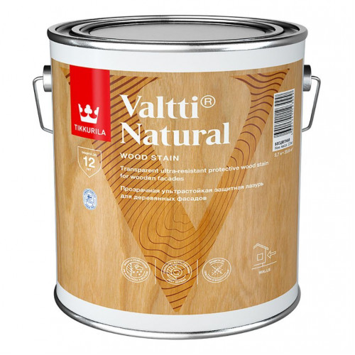 Ультрастойкая лазурь с прозрачным покрытием полуглянцевая Tikkurila Valtti Natural 2,7 л