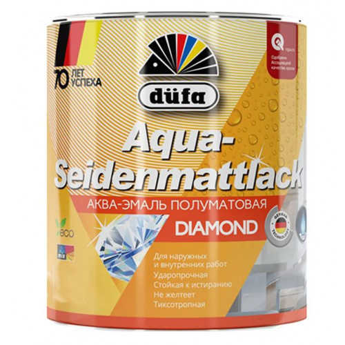 Эмаль для дерева и металла акриловая Dufa Aqua-Seidenmattlack полуматовая База 1 2 кг