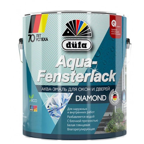 Эмаль для окон и дверей влагорегулирующая Dufa Aqua-Fensterlack глянцевая База 1 2 л