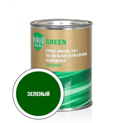 Стандарт Грунт эмаль 3 в 1 зеленая 0,8 кг