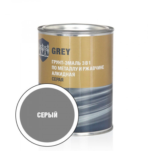 Стандарт Грунт эмаль 3 в 1 серая 0,8 кг