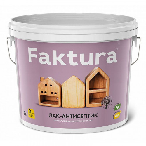 Faktura лак-антисептик водорастворимый с натуральным воском и ионами серебрa рябина 9 л