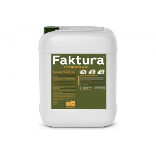 Faktura STOP ЖУК состав для уничтожения жуков и личинок биозащита древесины 15 лет 5 л