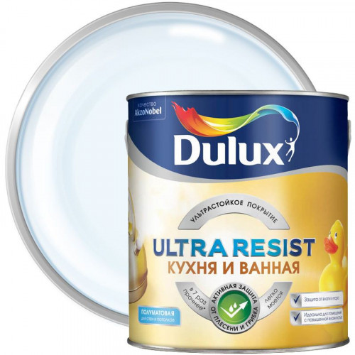 Краска для кухни и ванной латексная Dulux Ultra Resist полуматовая База BC 0,9 л
