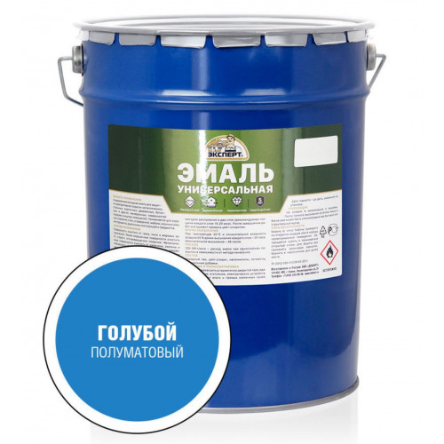 Эксперт Эмаль Универсальная алкидная полуматовая Голубая 25 кг