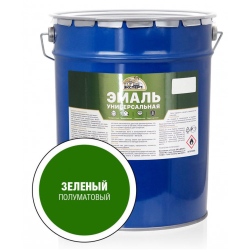 Эксперт Эмаль Универсальная алкидная полуматовая Зеленая 25 кг