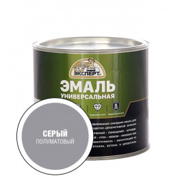 Эксперт Эмаль Универсальная алкидная полуматовая Серая 1,8 кг