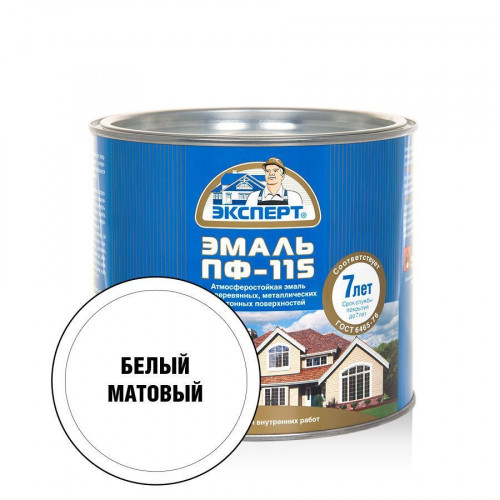 Эксперт Эмаль ПФ-115 мат белая 1,8 кг