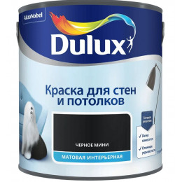 Краска для стен и потолков водно-дисперсионная Dulux матовая Черное Мини 2,5 л