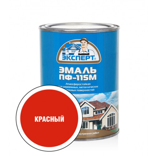 Эксперт Эмаль ПФ-115М глянц красная 0,8 кг