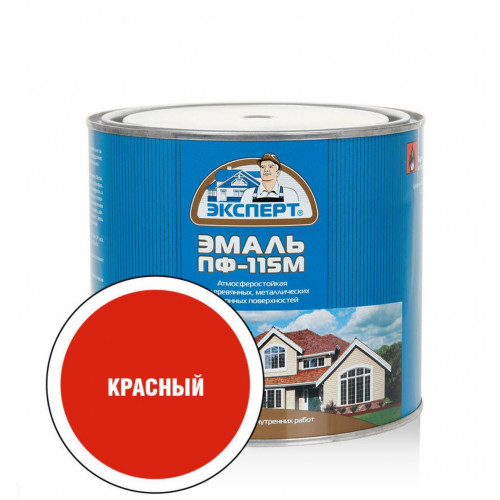 Эксперт Эмаль ПФ-115М глянц красная 1,8 кг