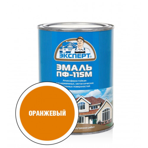 Эксперт Эмаль ПФ-115М глянц оранжевая 0,8 кг
