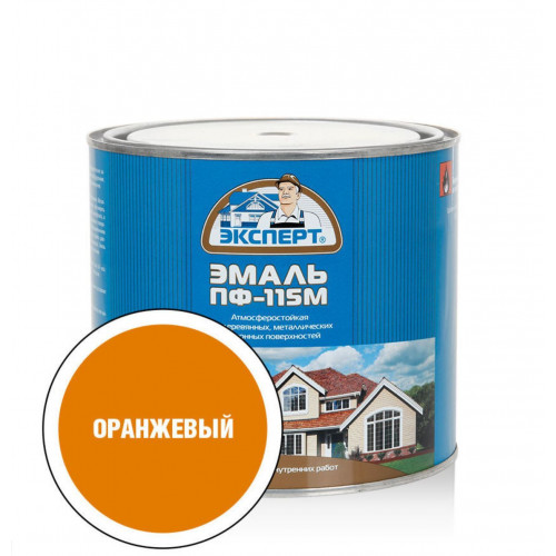 Эксперт Эмаль ПФ-115М глянц оранжевая 1.8 кг
