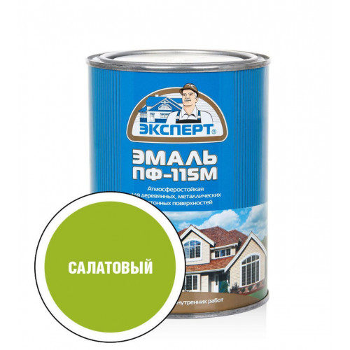 Эксперт Эмаль ПФ-115М глянц салатовая 0,8 кг