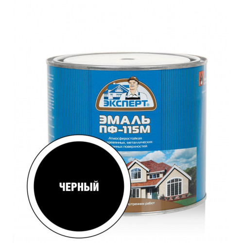 Эксперт Эмаль ПФ-115М глянц черная 1,8 кг