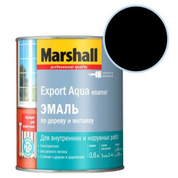 Эмаль для дерева и металла водная Marshall Export Aqua плуматовая черая 0,8 л