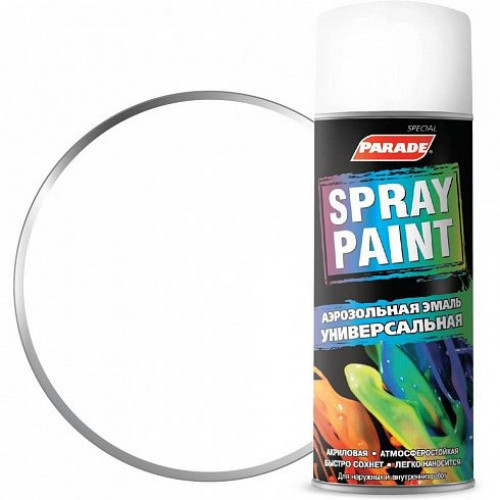 Эмаль аэрозольная универсальная Parade Spray Paint цвет 40 Белый глянцевый 400 мл