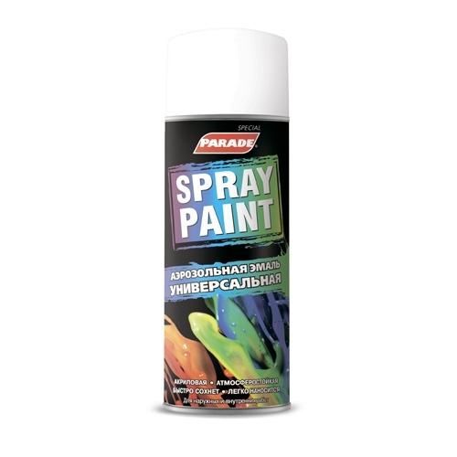 Эмаль аэрозольная универсальная Parade Spray Paint цвет 40 Белый глянцевый 400 мл